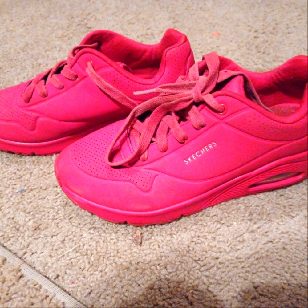 Red Sketchers Sneakers Womens Size 7.5